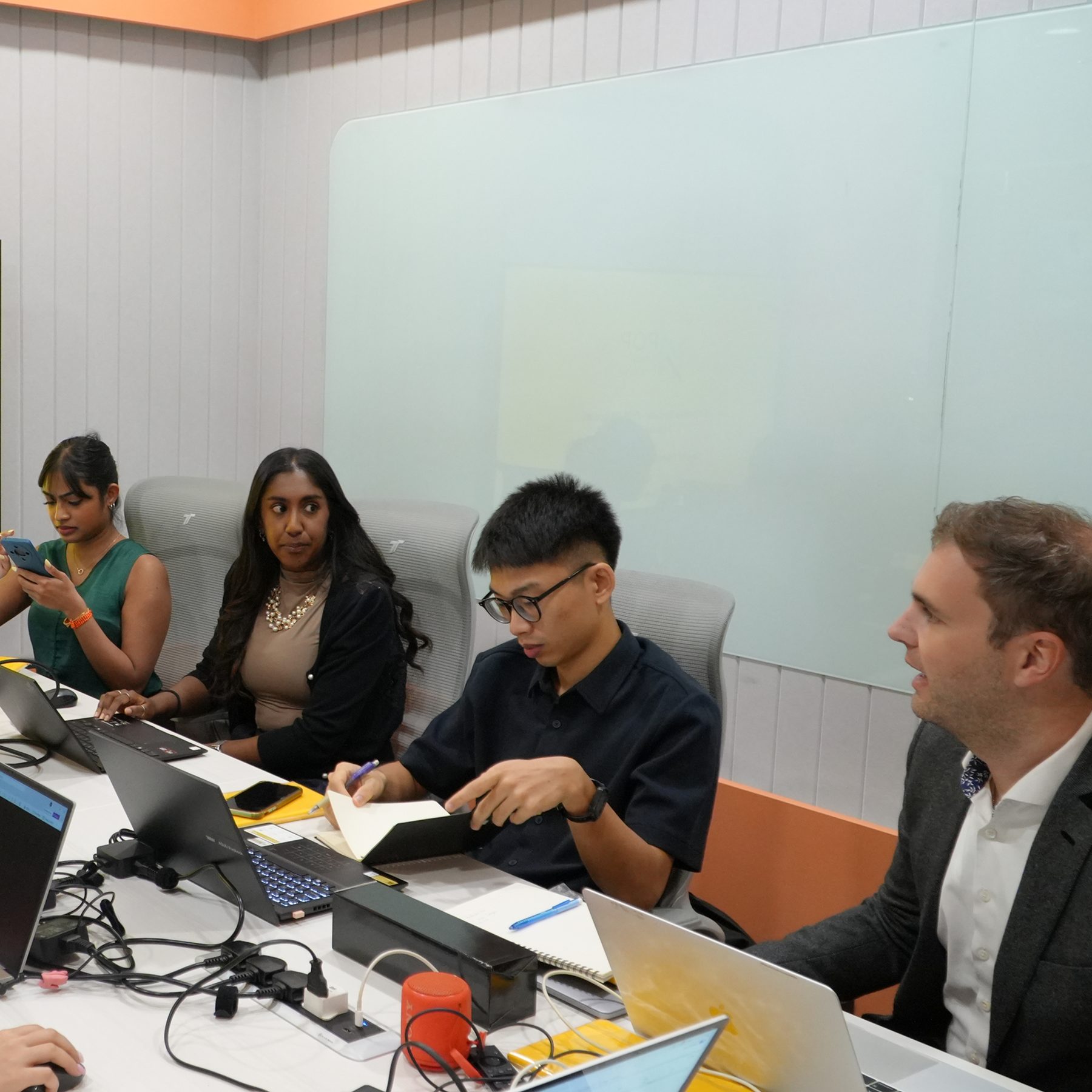 The POP Global Institute team in discussion