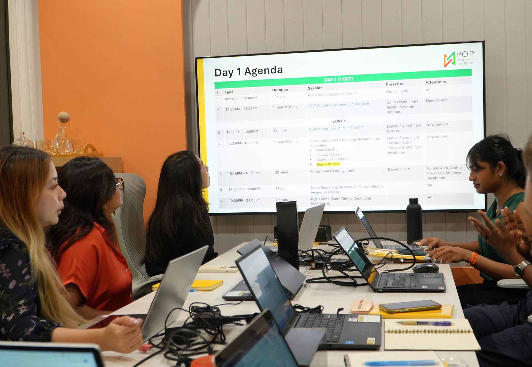 A POP consultant facilitating a workshop with a client team
